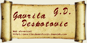 Gavrila Despotović vizit kartica